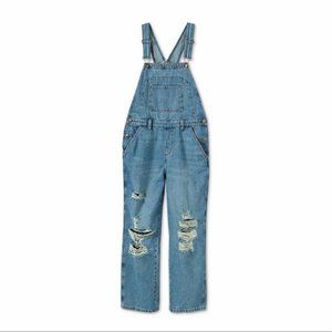 Target Wild Fable oversized distressed overalls - medium wash